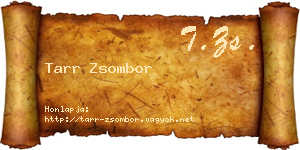 Tarr Zsombor névjegykártya